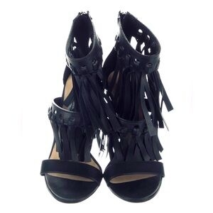 Jimmy Choo Black Leather Sandals Size: 8.5 | IT 38.5